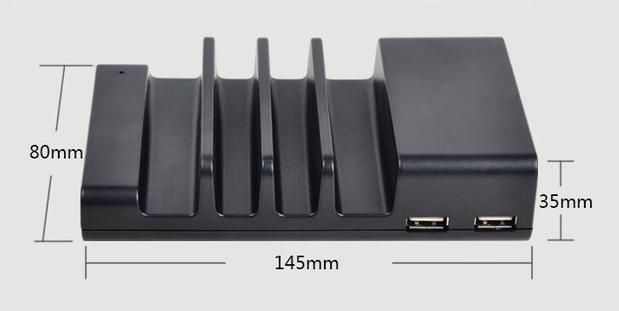 Close image of a black color charging station
