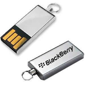 BlackBerry logo print stainless steel mini USB drive