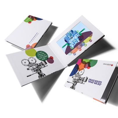 Multiple designer Video Brochure with white background