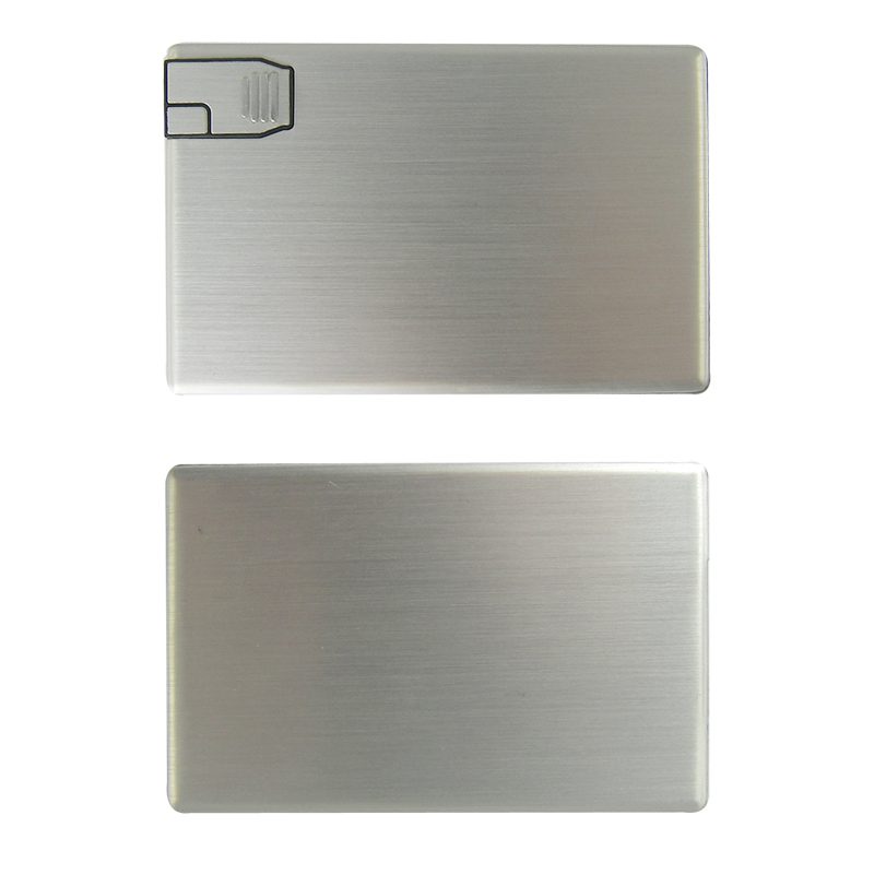 Two Credit Card USB Drives On White background