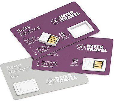 Violet and Silver Credit Card USB drives