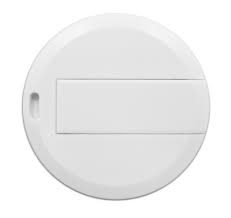 White Circle Credit Card USB drives On White Background