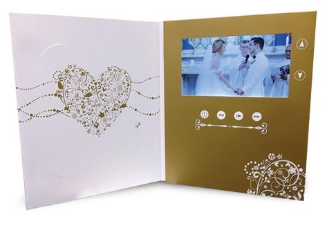 A designer Video Brochure with wedding photograph