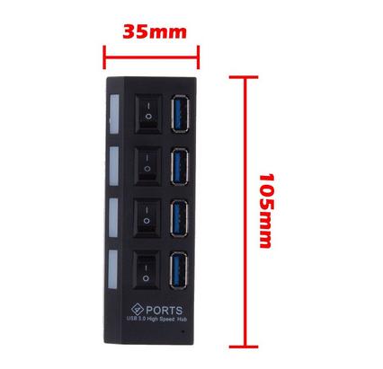 Measured black color ports company USB hub