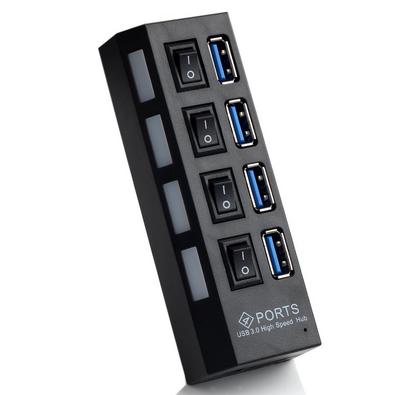 A black color ports company USB hub