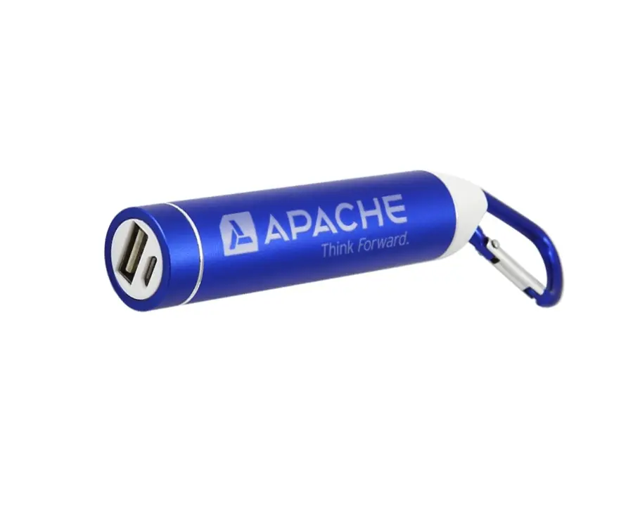 Blue and White Powerbank with Keychain Hook