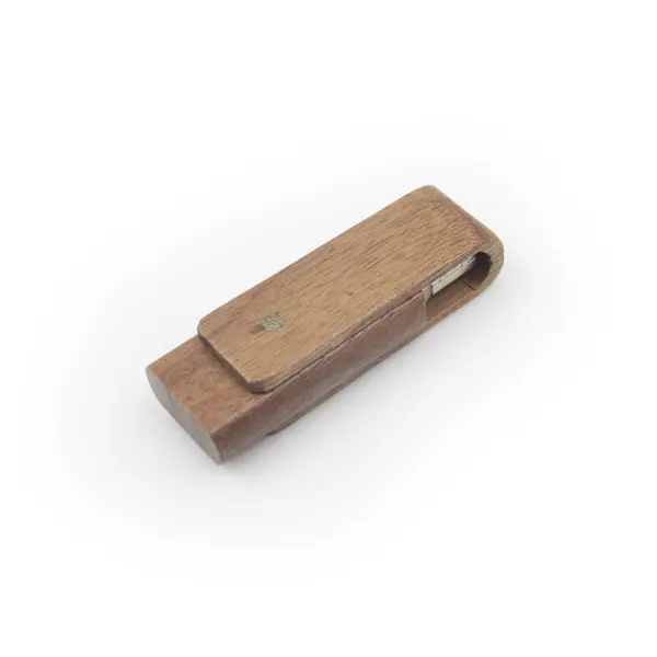 Close shot of Wooden USB designed for clients