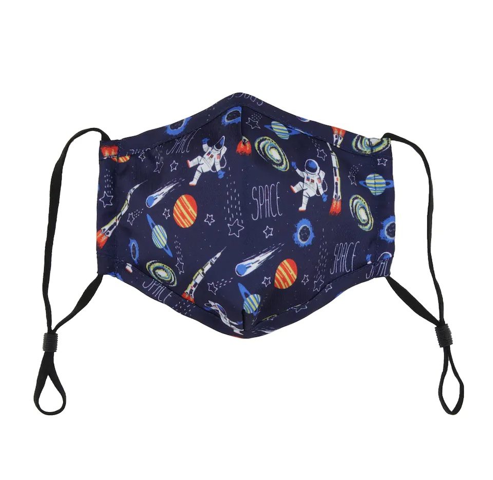A Space Themed Mask With Adjustable Straps