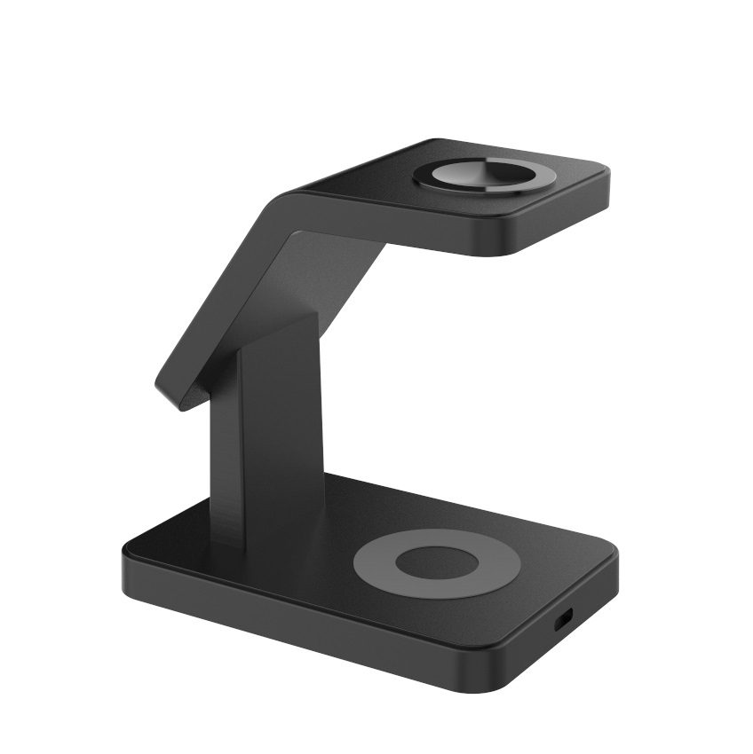 A black color stand shaped wireless charger