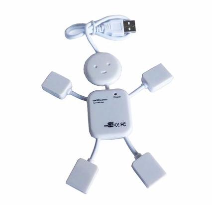A robot shaped white color wired USB hub