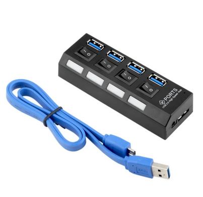 Black color with multi switch USB hub with blue wire