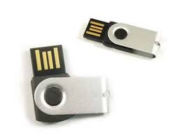 Black and silver mini USB drives