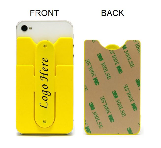 A yellow color designed phone grip