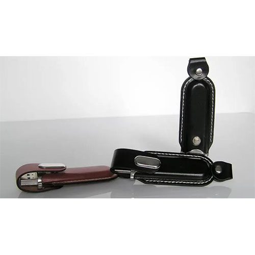 Black and brown leather USB drives