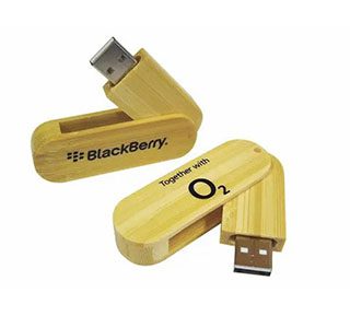 Blackberry and Together with O2 print wooden USB drives