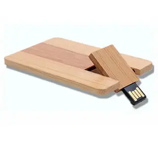 Wood USB Drives on plain white background