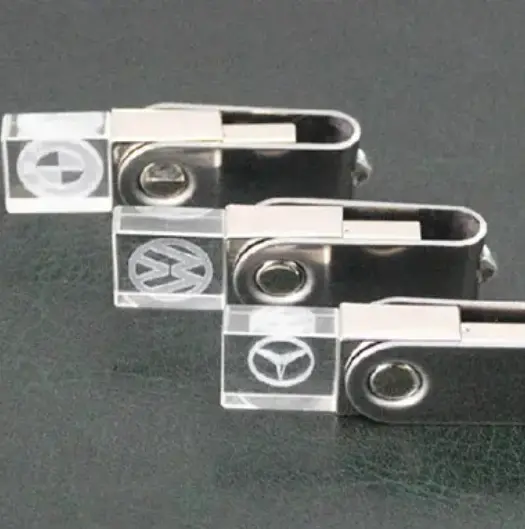 Close shot of transparent designed USBs