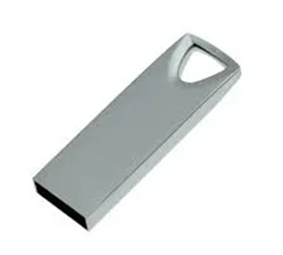 Metal USB Drives in Silver on plain white background