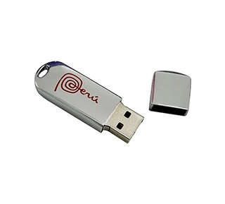 Metal USB Drives in Silver on display of the website