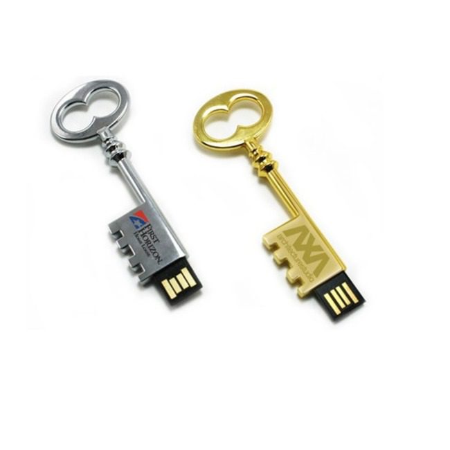 Metal USB Drives Keys in Silver and Gold Color