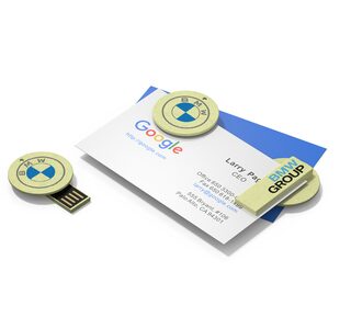 A Google and BMW Card in Blue and White