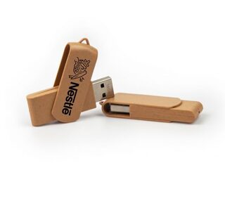 A USB Drive With a Brown Cover