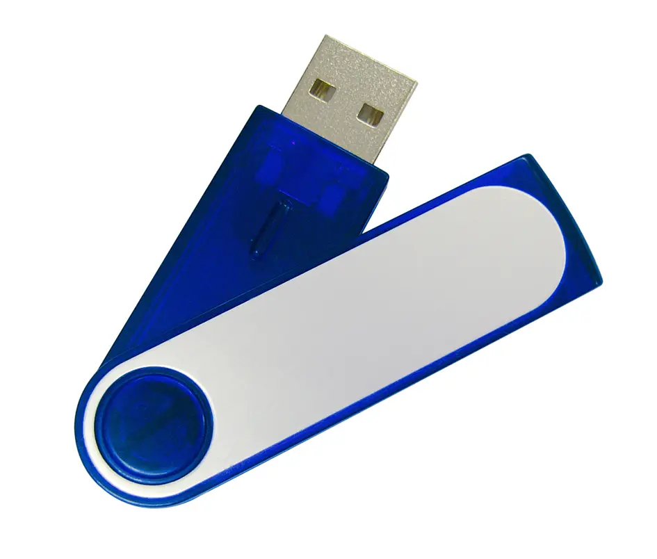 Blue and White Plastic USB Drives