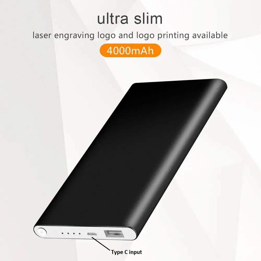 An Ultra Slim Power Bank in Black Color