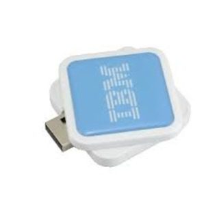 IBM logo print on the USB Drive on white background