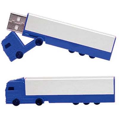 Blue and white color Truck shaped USB drive