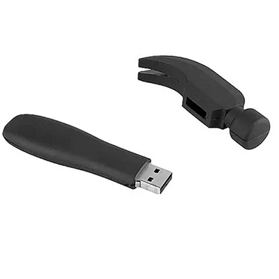 Black USB Hammer Flash Drive on white background
