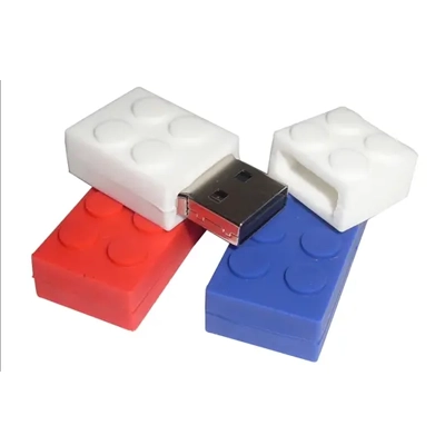 Red, blue and white block novelty USB drives