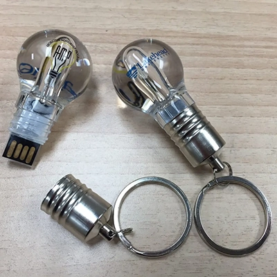 Bulb shape toys Novelty USB Drives placed on desk